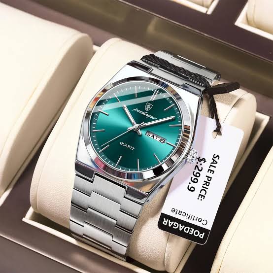 POEDAGAR 930 Crystal Green -QUARTZ WATCH