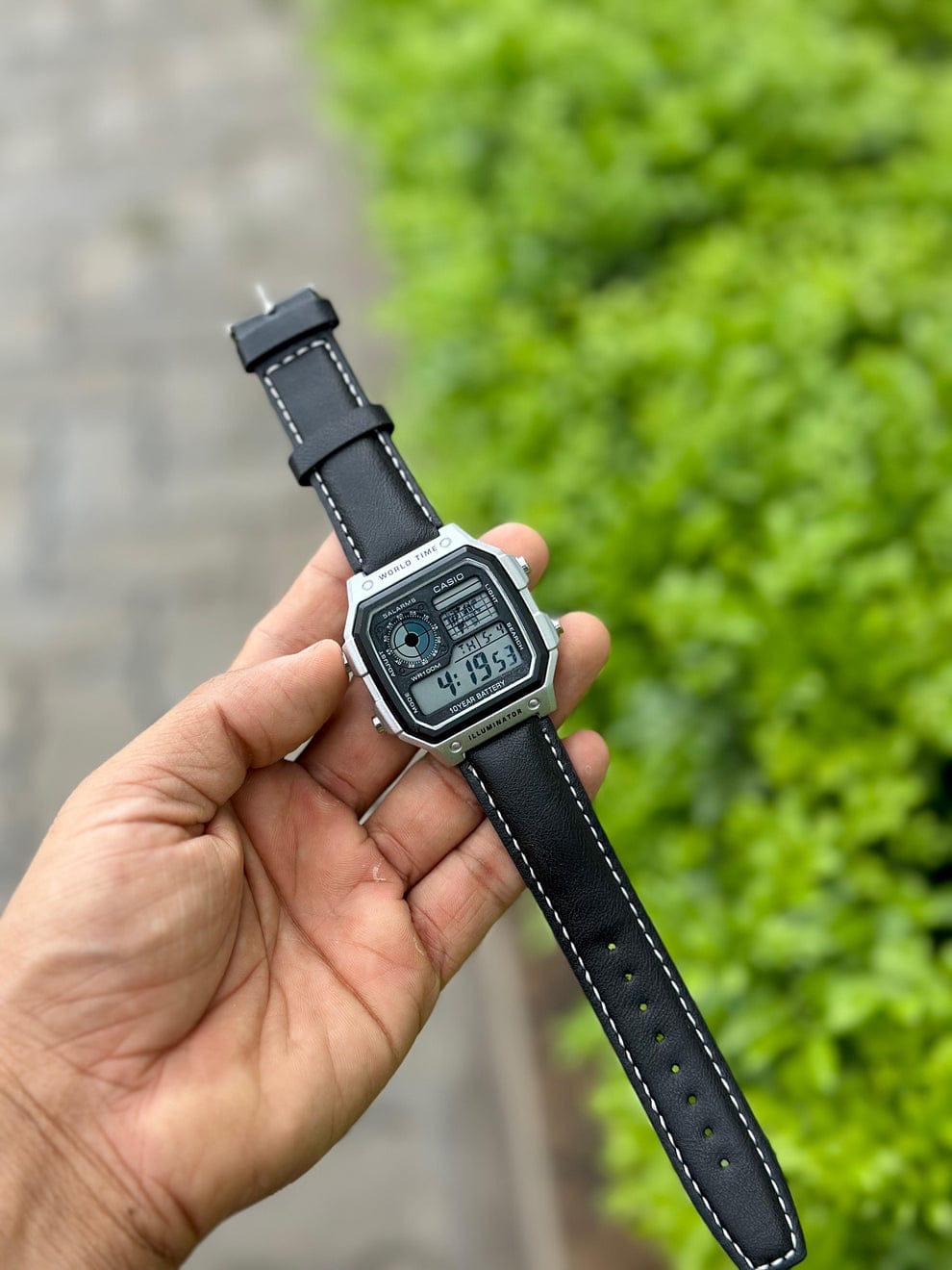 CASIO AE-1200WHL-5AVDF -  Silver Shield & Black leather